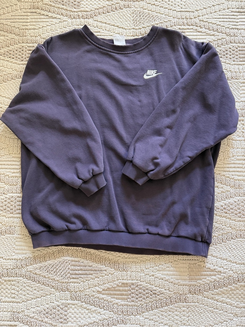 Nike Kids Purple Crewneck Sweatshirt with White Logo